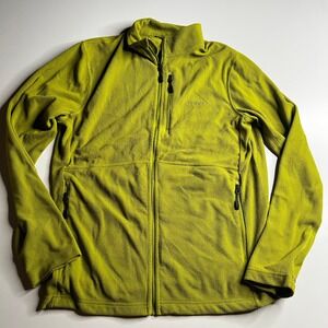 Rohan‎ Mens Full Zip Grid Fleece Jacket Lime Green Textured Mid Layer Size M